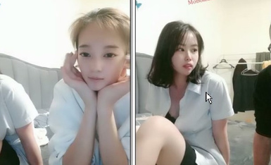 社會紋身寸頭哥真會玩,一次約倆OO後太妹,掰開倆妹子小茓一頓蹂躏,壓到身下輸出