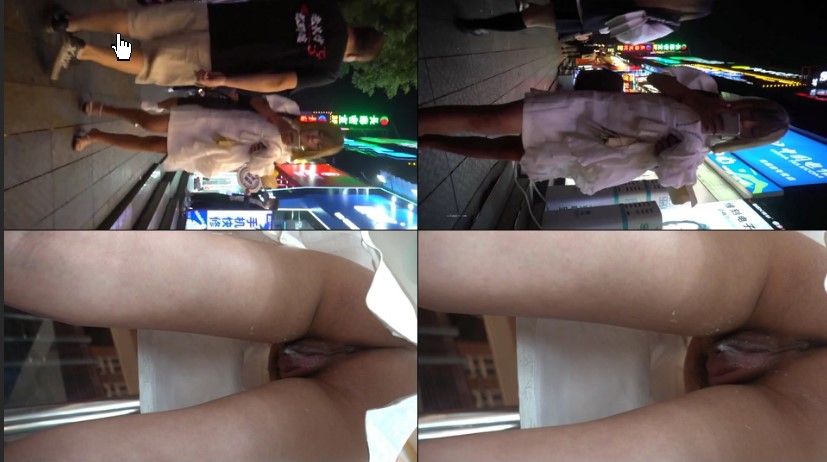 小吃街抄底白色连衣裙的漂亮美女 竟然没穿内裤 粉嫩的鲍鱼还残留着白色的液体 难道是刚刚被操过