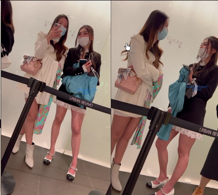 KFC原创CD 模特级美女试服装 短裙丁字裤前后CD 两个美女都是女神.