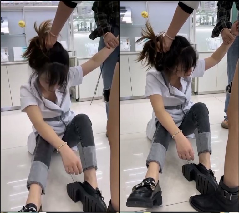 化妆品专卖店的小三被打 衣服都扒奶子都露出来了太暴力 骑着凑 别说还挺漂亮 高清720P原版