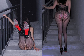 推特頂級露出藝術家極品身材反差嫩妹【奶味泡芙】私拍，各種戶外露出電梯口做愛偶遇鄰居一臉懵逼（1）