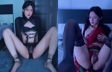 長很像阿朱的超高顏值廣州TS【桃子吖】與金主 女閨蜜啪啪合集 (2)