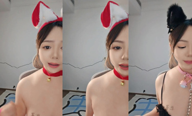 奶大膚白的極品寶貝又是聖誕女裝又是情趣睡衣的誘惑，奶子是真大聽狼友指揮發騷，騷穴展示，精彩刺激別錯過