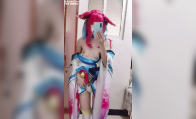 不甜 戴口罩的cosplay妹子，素人感還是挺強的，擼點也有，值得一看 (3)