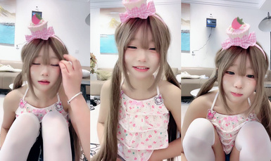 05年可愛小蘿莉 玉米mm 直播大秀絲襪美腿，自慰噴水 粉嫩小穴 (3)