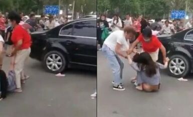 捉奸-街头打小三现场